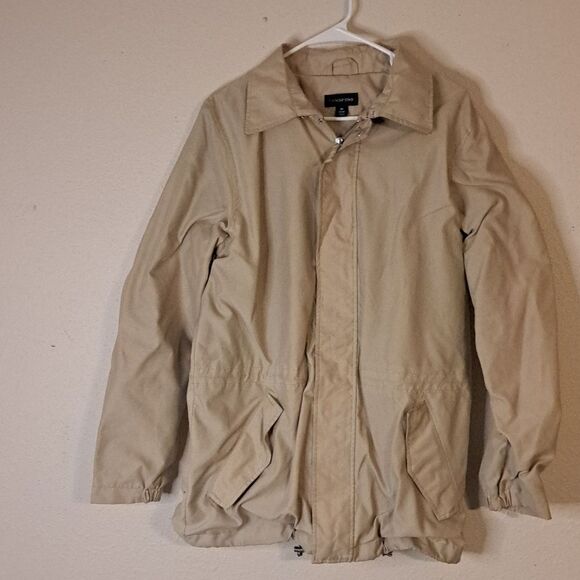 Lands' End tan rain jacket size medium - Picture 1 of 7